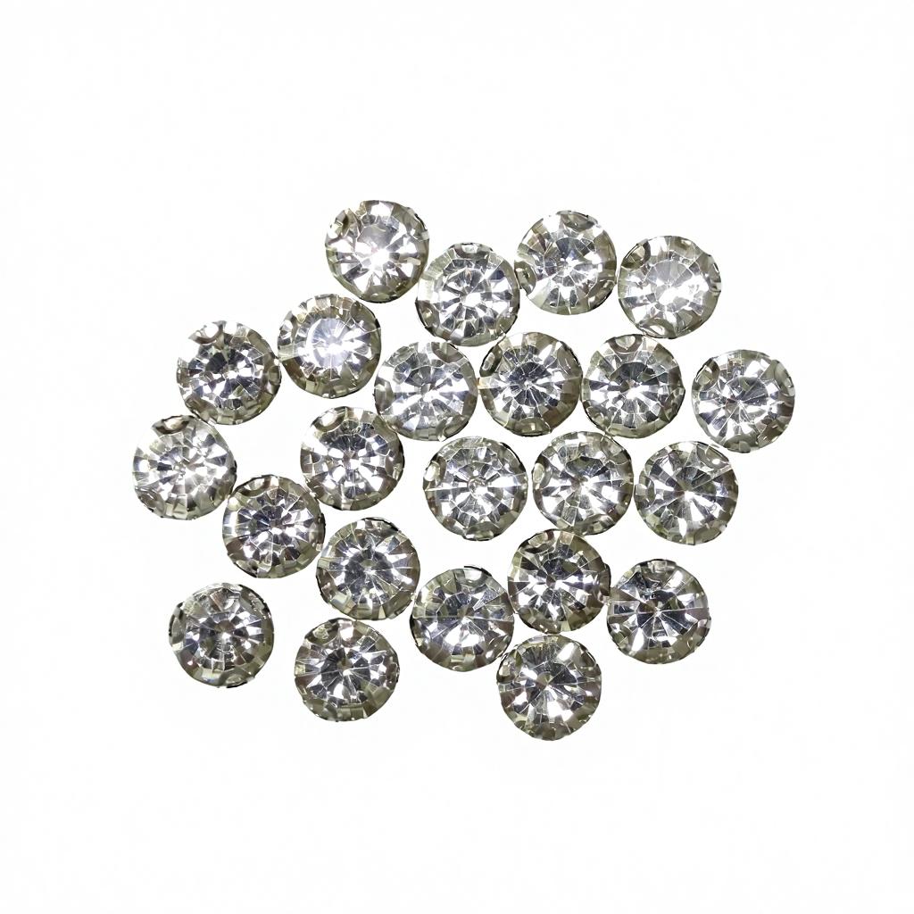 Lanwu 3mm 3D Claw Glass Rhinestones Loose Flatback Sew-On Eco-Friendly Silver Shank Non Hot Fix No Facets Nail Art Hat Clothing