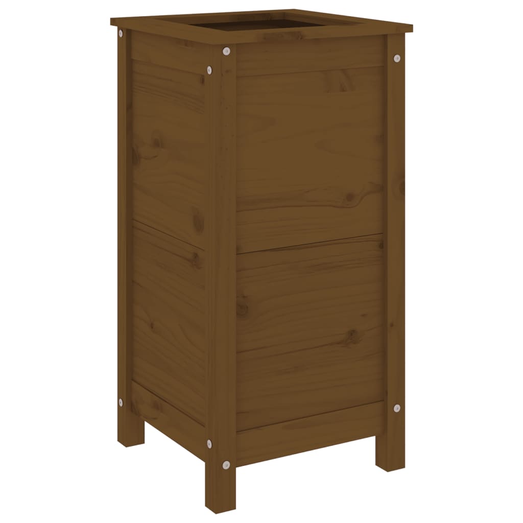 Plant Pot Honey Brown 40 X 40 X 78 Cm Solid Pine Wood