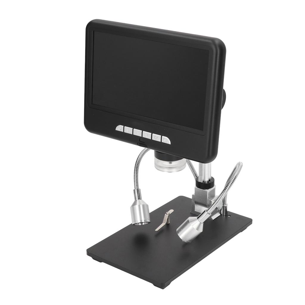Digital Microscope 7in 1080P Video 100X with Adjustable Stand Lights for Soldering AD207 EU Plug 100 240V