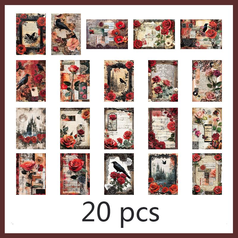 Vintage Material Paper for Scrapbooking Diary Collage Journal Background Material Aesthetic Decoration Retro Stationery Supplies