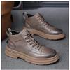 Mode Herbst Winter Kuhleder Britische Plateau Stiefel für Herren Neu Weichsohlige Lässige Designer Mode Outdoor Wandern Arbeitsstiefel Mann