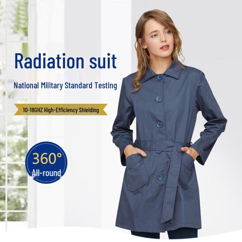 Ajiacn Women s Anti-Radiation Metal Fiber Trench Coat XL