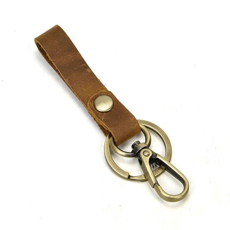 Кожаный брелок Первый слой коровьей кожи Брелок из кожи Crazy Horse продается оптом, доступны два цвета 1004.