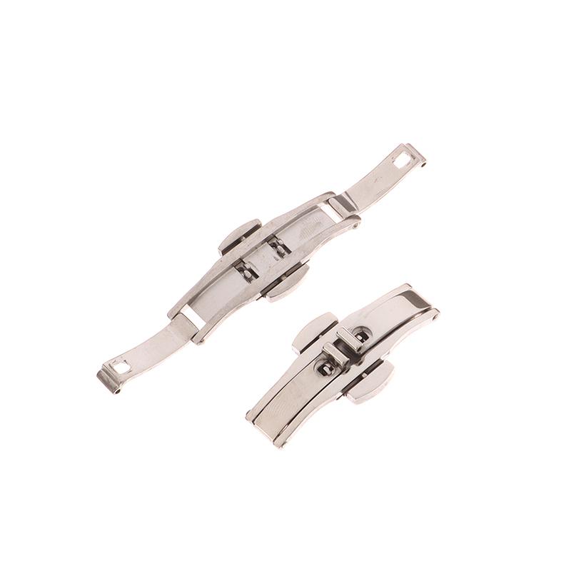 1ks spona s motýlkem z nerezové oceli s leštěným knoflíkem řemínek k hodinkám 15/17/19/21/23/25 mm řemínky k hodinkám spona Příslušenství