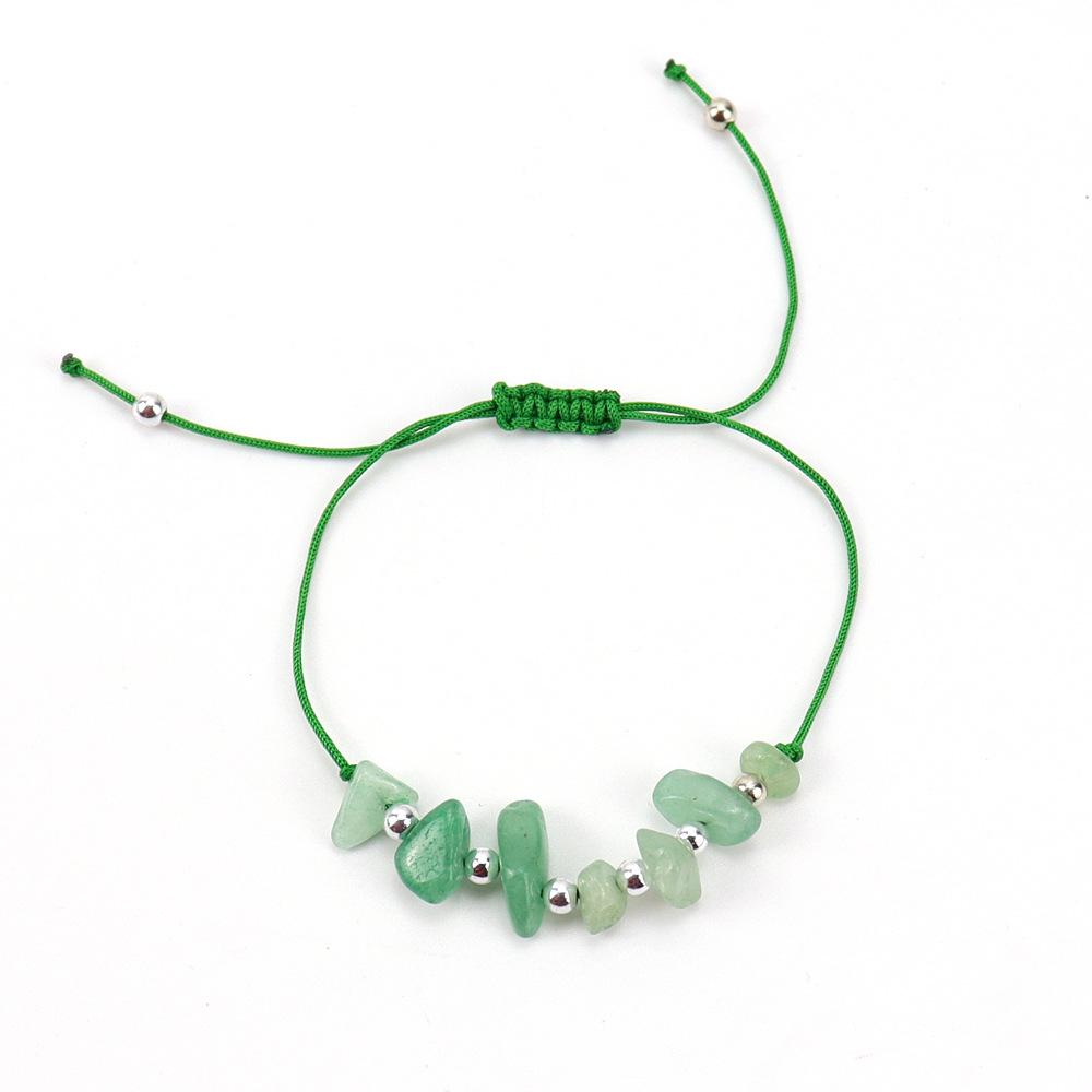 Crystal Beaded Gravel Bracelet Adjustable Stone Hand Rope B88