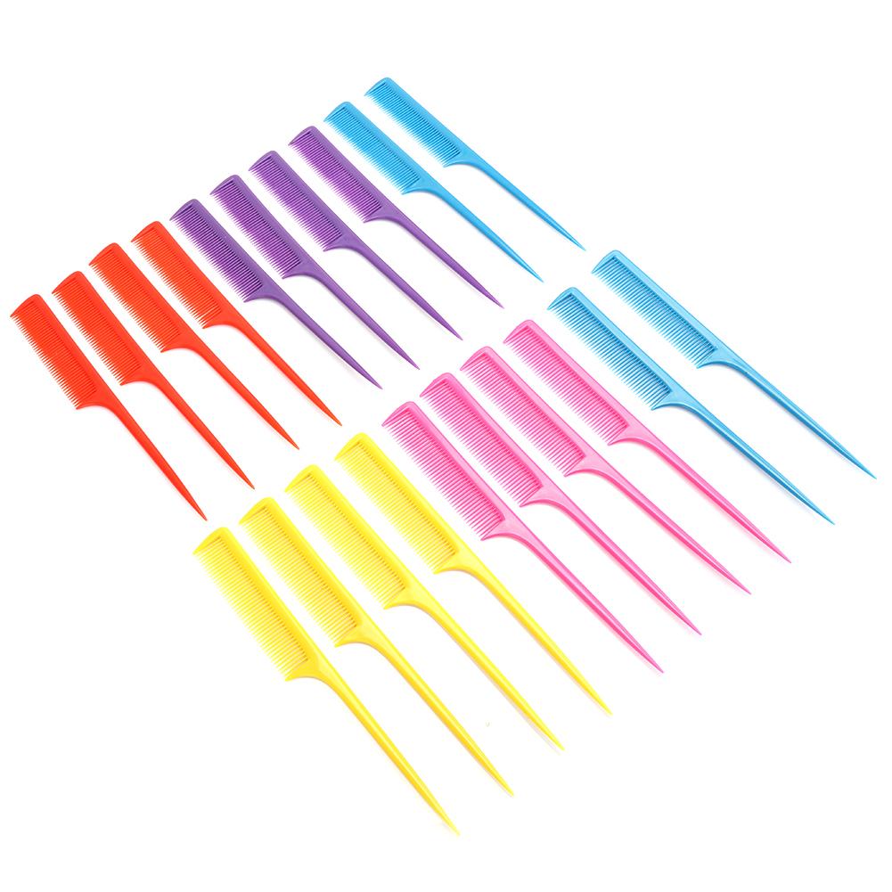 20pcs Tail Comb Heat Resistant Anti Static Comb Hairdressing Hair Styling Tool(Flat Teeth )