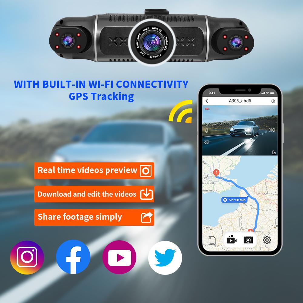 4 Channel Dash Cam for Cars 4*1080P WIFI Control Video Recorder 360° Car DVR Rear View Camera 24H Parking Monitor Car Assecories