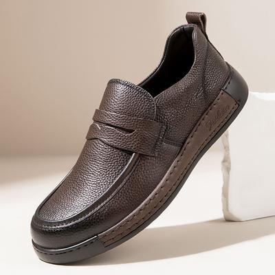 Spring New Men's Shoes Leather Soft Sole British One-pedal Lazy Breathable Casual Leather Shoes Men