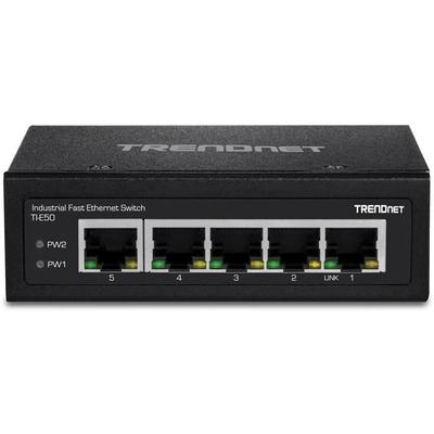 Ethernet Switch - TRENDNET - 5-PORT IND.FAST - DIN Rail Mount - 5 Ports - Unmanaged