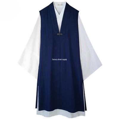 Unisex Hanfu v mingovském stylu: Volný dlouhý taoistický roucho a vestový plášť