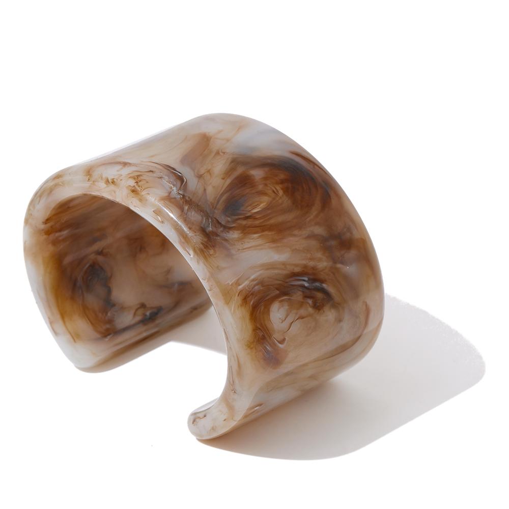 Eetit Large Acetic Acid Acrylic Wide Open Cuff Bracelet Bangle Waterproof 2025 Statement Wrist Jewelry Gray Green Accessories