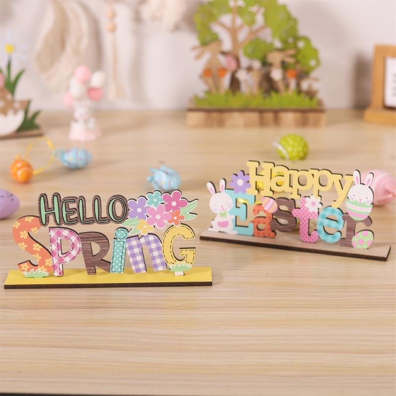 Easters Decors Tabletop Centerpieces Signs,Easters Bunnies Wood Table Signs,Easters Decorations for Home Table Decors