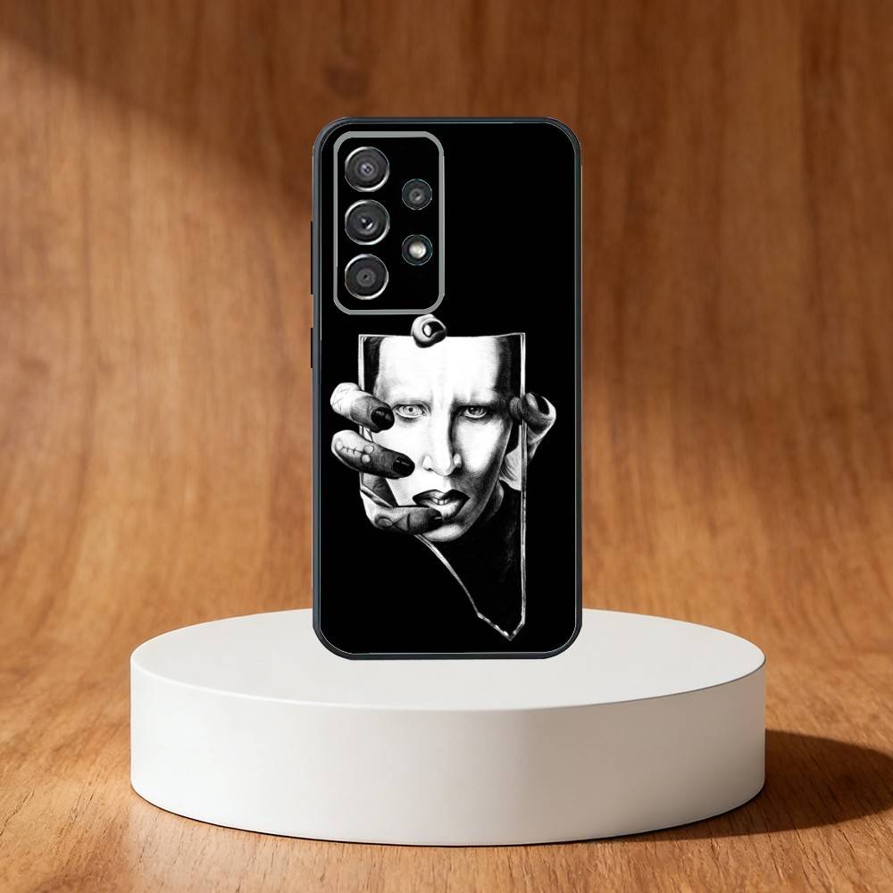 M-Marilyn Singer Manson Phone Case For Samsung S25,S24,S21,S22,S23,S30,Ultra,S20,Plus,Fe,Note,10,9,5G Black Cover