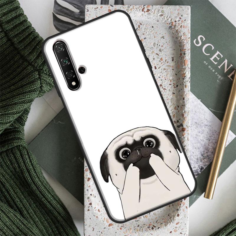 Pug Dog Funny Cartoon For Huawei Nova 12i 11i 8i 12s 9 10 SE Y91 Y90 Y60 Y70 Y72 Y61 P20 P30 P40 Lite P60 Pro Case