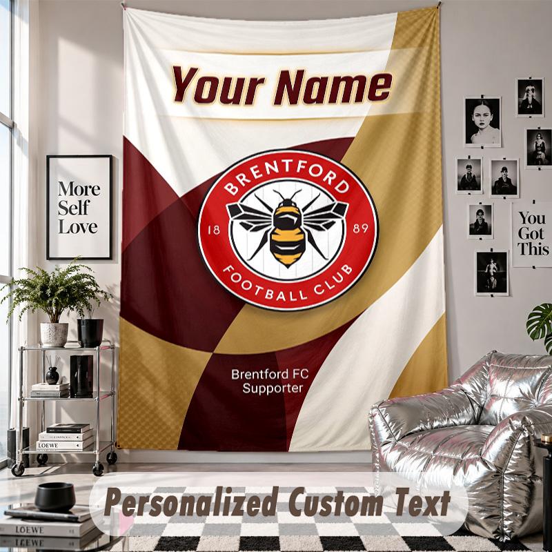 Custom Tapestry Wall Hanging, Brentford Football Personalized Name Text Home Wall Decor