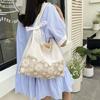 Tote Bag Flower Beach Bag Hollow Out Hollow Shoulder Bag Simple Solid Color Woven Bag  Girls