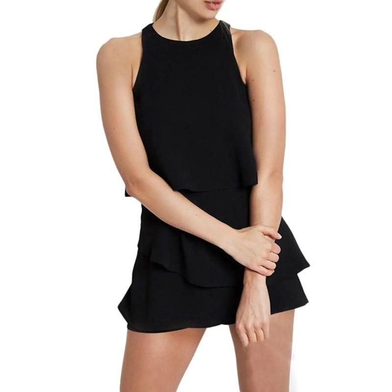 

Sleeveless Sexy Solid Color Jumpsuit round Neck Sleeveless Sexy Pure Color Jumpsuit Black S(S)