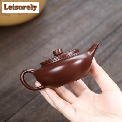 140 ml Boutique Yixing Lila Ton Teekanne Handgefertigte Schönheitskanne Roherz Lila Schlammkessel Chinesisches Zisha Teeset Sammlungszubehör