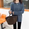 Lazy wind long-sleeved sweater base women's autumn and winter new loose outer wear solid color knitted top style