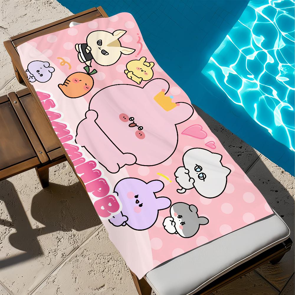 Towel Soft Cute Pool Gift For Travel Gym Shower Camping Quick Dry Sports Large Beach A-Asamimichan Cartoon Towel