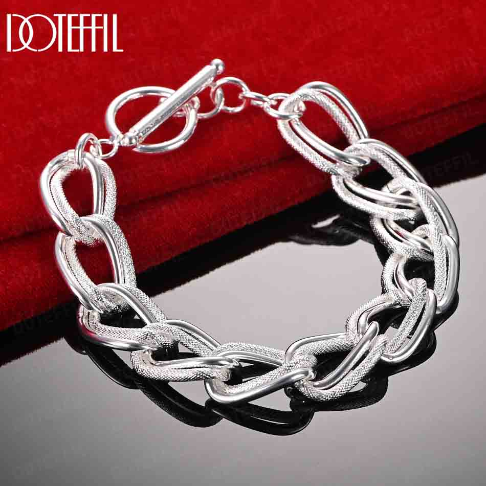 925 Sterling Silver Circle Bracelet Wedding Jewelry