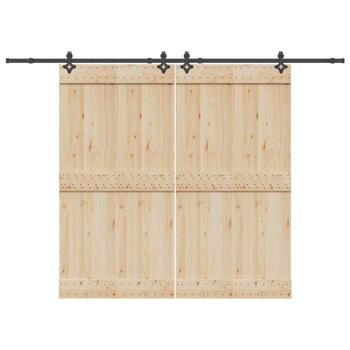 VidaXL Sliding Door Hardware Kit 305 Cm Black Steel, Sliding Door Hardware, Door Rail of 3295791