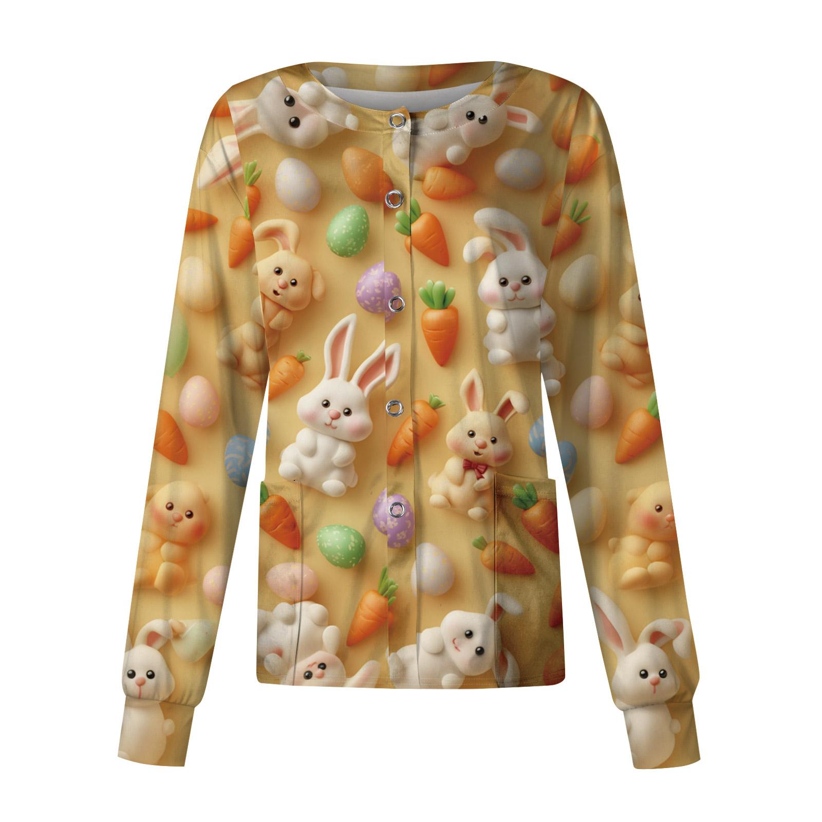 

Women s Casual Long Sleeve Single Breasted Printed Dry- Top XXXXL помаранчевий