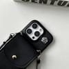 Crossbody Strap Lanyard Leather Phone Case for IPhone 16 Mini 16E 16 15 14 13 11 16Pro Max XS Wallet with Card Holder Cover