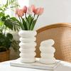 White Faux Ceramic Vase Minimalist Modern Small Flower Vase for Pampas Grass