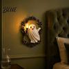 Retro Wall Lamp Halloween Ghost Lamp Gothic Resin 3D Frame Art Led Candle Light Vintage Sculpture with LED for Living Room Home Decor Cute Night