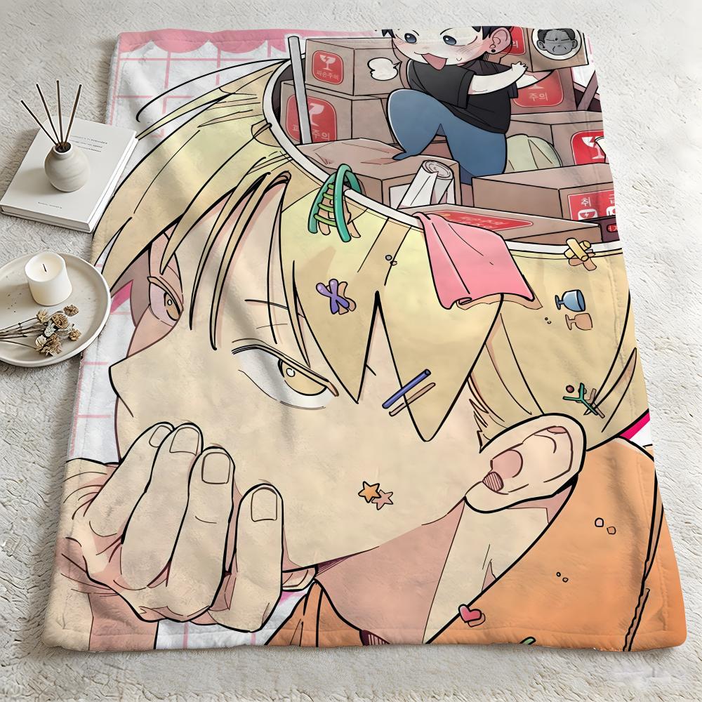 anime O-One Room TA-A Throw Warm Soft Flannel Blanket, Multi-use for Sofa Bed Camping Travel Nap