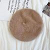 Women’s Hat Sweet and Cute Bowknot Rabbit Fur Plush Beret - Warm Painter Hat for Autumn and Winter