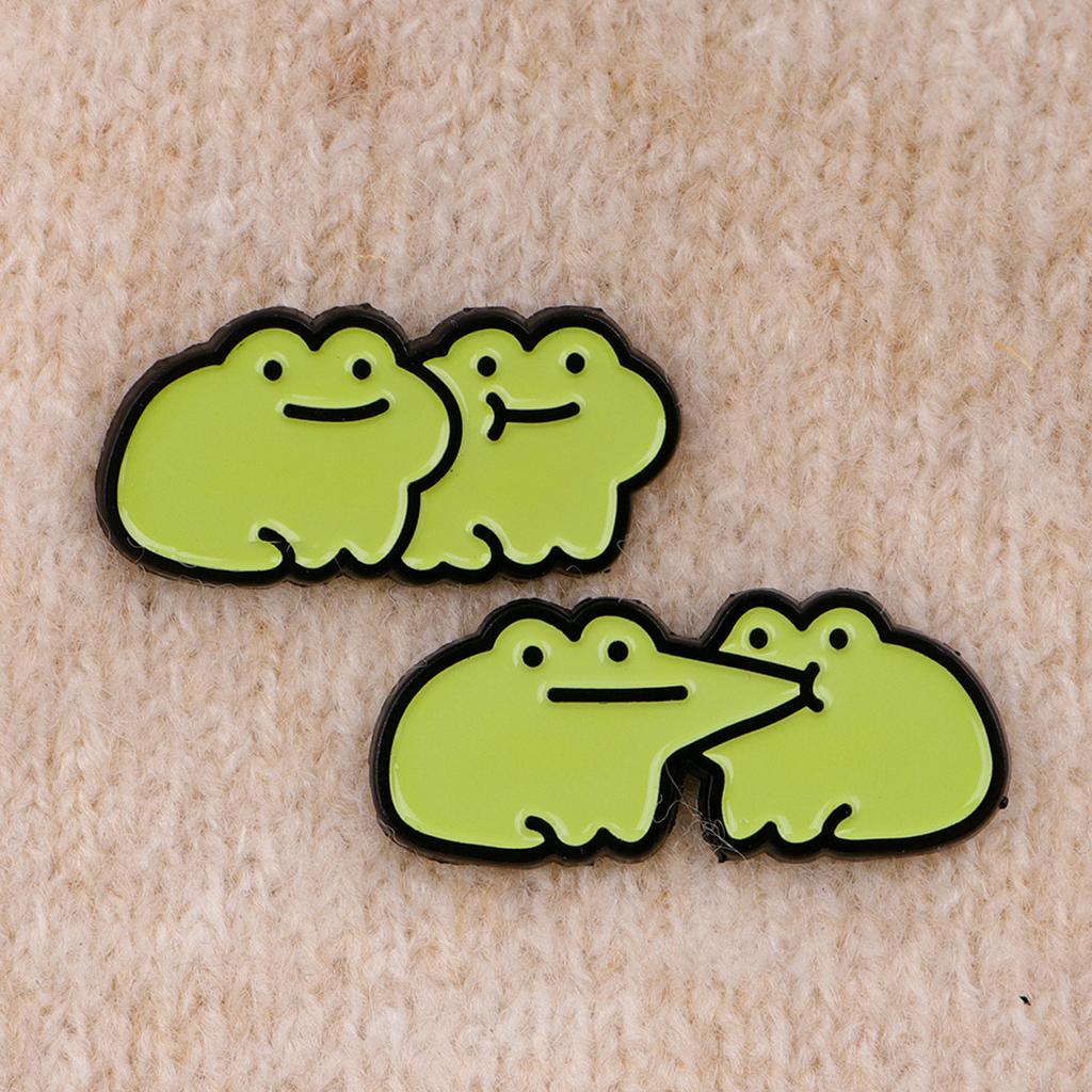 Cute Frogs Enamel Pin Cartoon Animals Pin Badge On Backpack Women's Brooch Lapel Pins Costume Accessories Fashion Jewelry Gifts