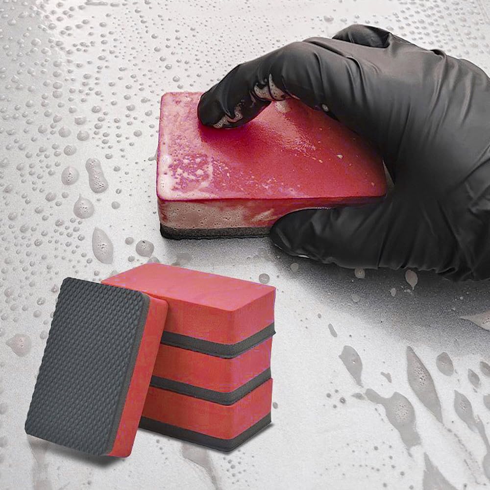 Set aus 4 Autowasch-Eisenentfernungs-Nanopartikeln Entfernt und Schmutz von Autos und Polier- und Beschichtungsschwämmen, Material, Eisen, Insekten, Rost, Motorrädern,