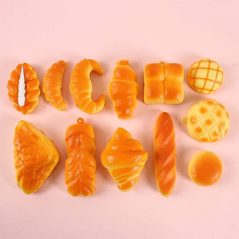 Mini Bread Keychain: Croissant & Pineapple Bun Squeeze Toy