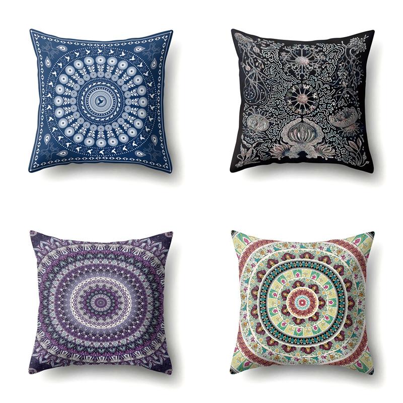 American Retro Ethnic Bohemian Polyester Pillow Case Car Decoration Home Printed Waist Rest Pillow Case