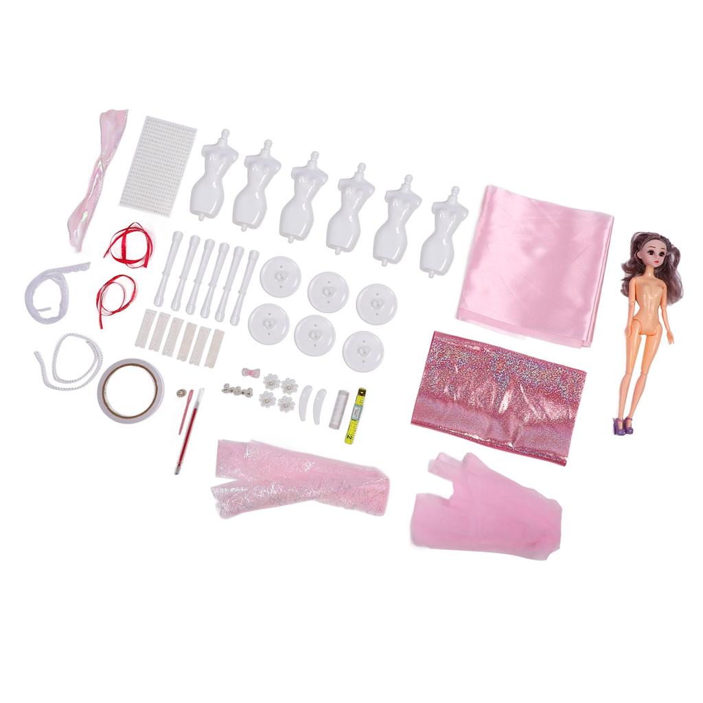 Puppenkleider-Bastelset mit 6 Puppenpuppen – Material für Mädchen