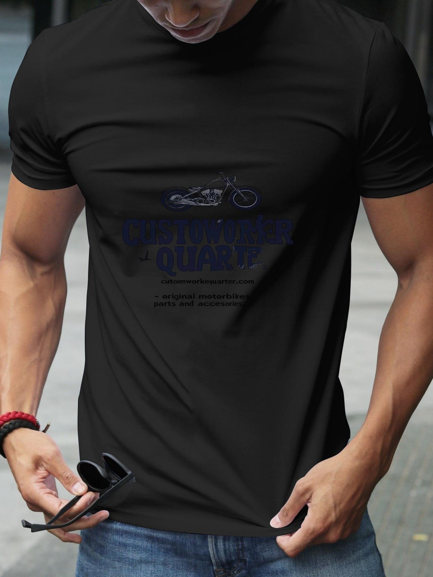 Vintage Motorcycle Graphic T-shirt - 180g Cotton Crew Neck Short Sleeve Tee with Retro  CUSTOMER SATISFACTION GUARANTEED  Print XL