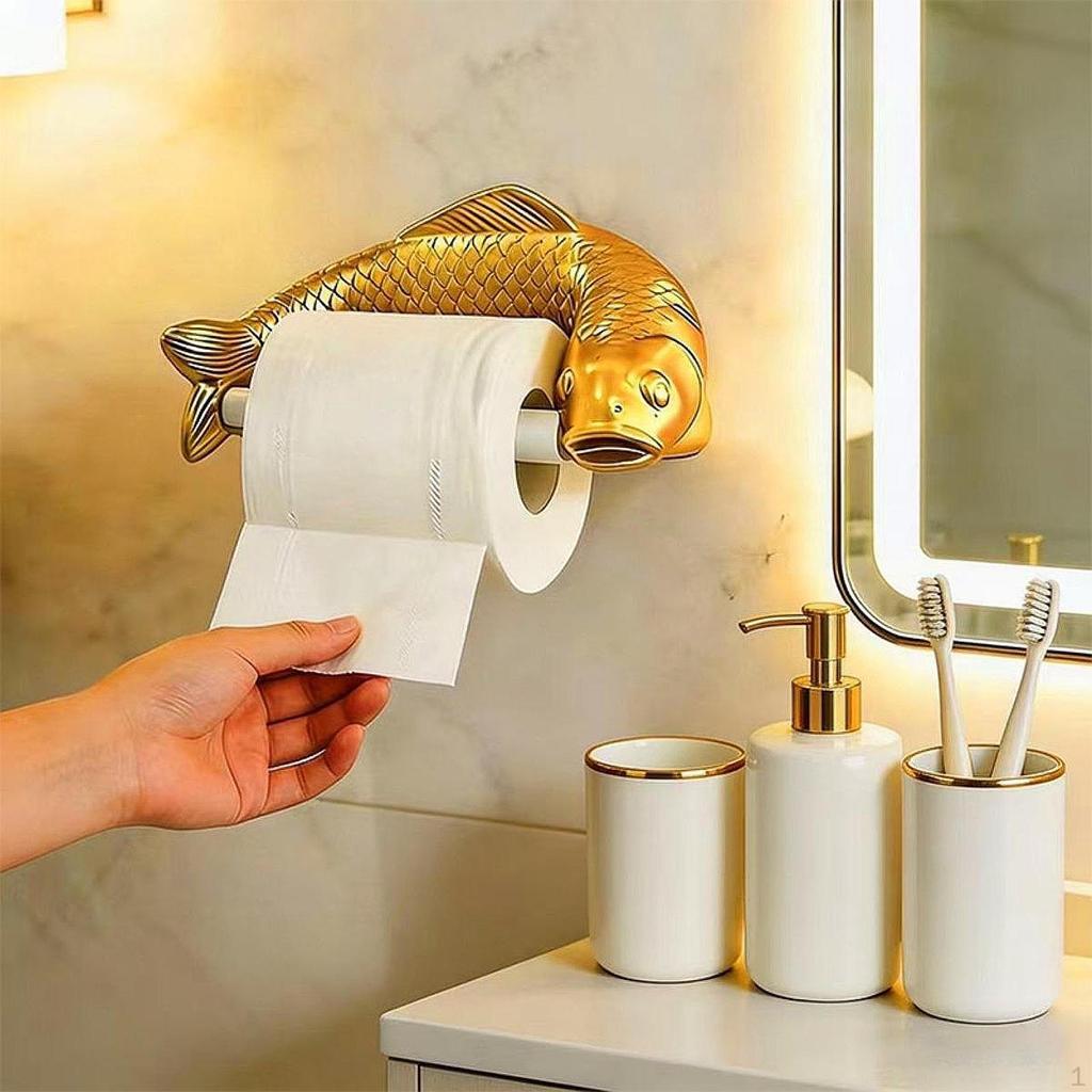 Toilet Paper Holder Kitchen Restroom Easy to Install Tissue Roll