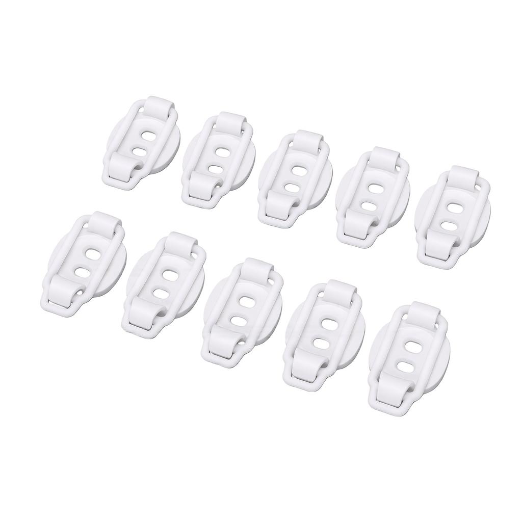 10PCS White Adjustable Cable Management Clip Self Adhesive Cord Organizer with Sticky Pads Cable Ties Screws for Home