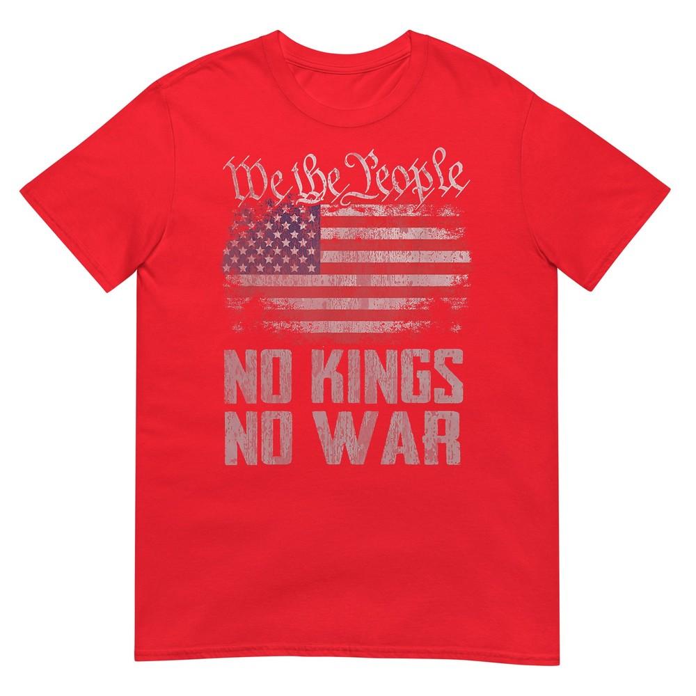 No Kings In America Us Flag Vintage No War Tshirt S