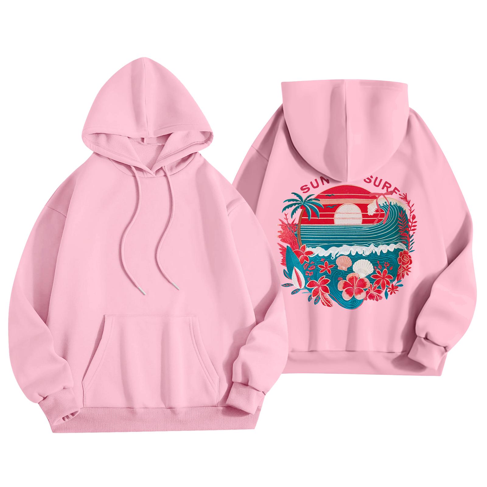 

Женская мода, женский легкий пуловер с длинными рукавами и карманами, толстовка с капюшоном в стиле консервативного стиля S