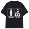 Funny Your Wife My Wife Cat Lady Graphic Tshirts Unisex Women Fashion Creativity Short Sleeve Soft Pure Cotton Casual T Shirt