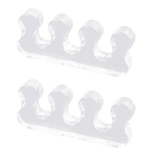 1 Pair Toe Separator for Overlapping Toes, 3-Hole Blue Gel Bunion Corrector, Soft SEBS Foot Spacer for Hallux Valgus, Toe Straightener for Women