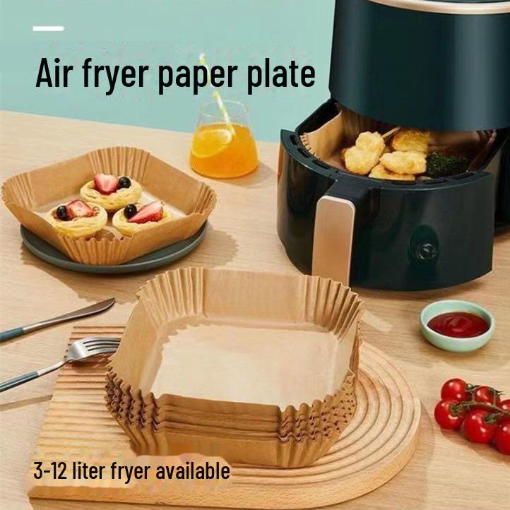 Farfurii de Hârtie Rectangulare Rezistente la Temperaturi Înalte, Absorbante de Ulei, pentru Friteuză cu Aer, pentru Copt