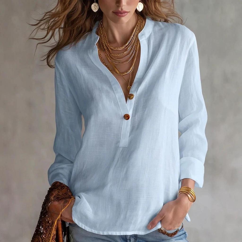 2026 Summer Women's Solid Color Fashion Button Top
