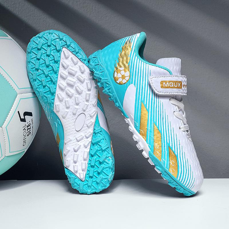 Boys' shoes autumn new girls' children's leather football shoes medium older boys and girls Velcro non-slip sneakers