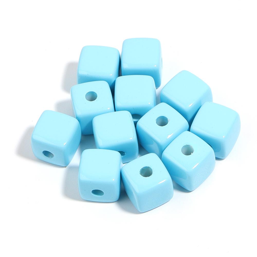 10pcs/Lot Acrylic Square Shape Beads Baking Varnish Cube Spacer Bead for DIY Original Bracelet Necklace Charms Jewelry Making