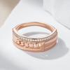 Unusual  Rose Gold Color Rings For Women Fashion Shiny Natural Zircon Accessories Minimalist Daily Fine Jewelry