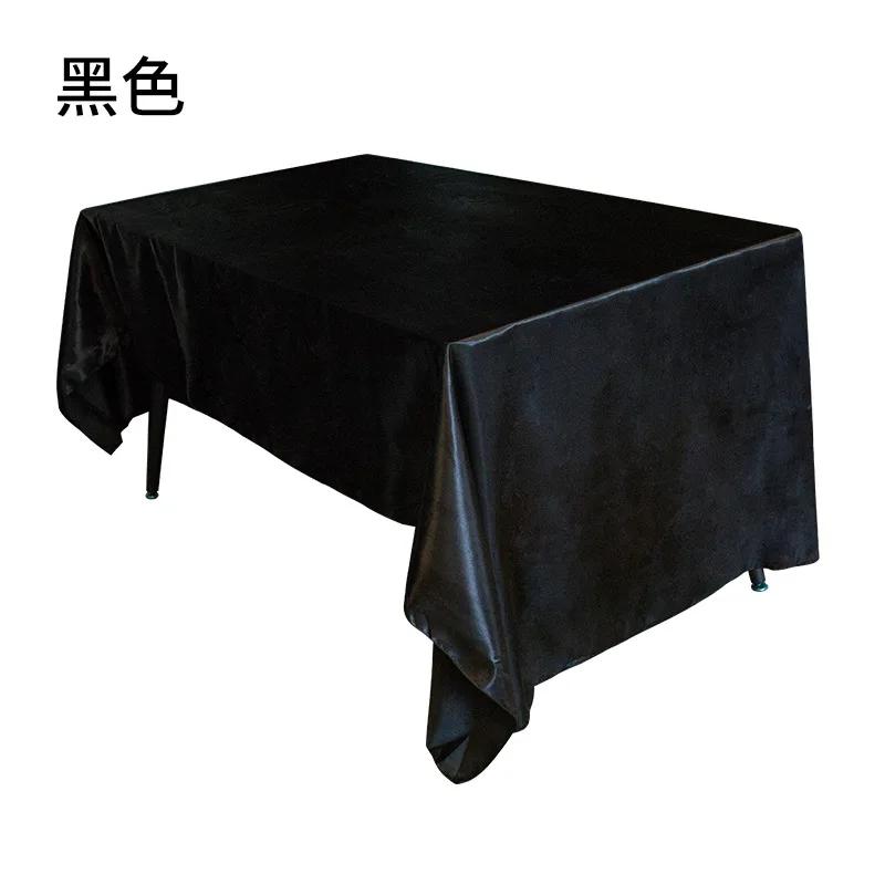 

Скатерть из оловянного атласа, квадратная, украшение для свадебного банкета, шелковая атласная скатерть для украшения стола в ресторане 145CMx145CM чёрный